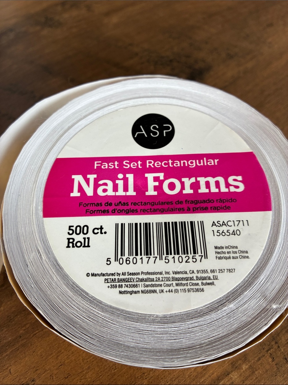Fast Set Rectangular Nail Forms - White (500 ct. Roll)
